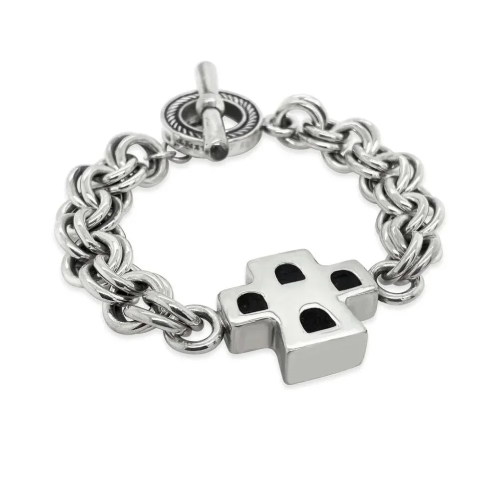 Saint Silver Cross Bracelet "EUC" - Picture 15 of 16